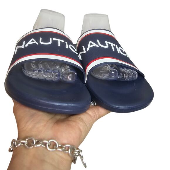 NAUTICA Men sz11 Navy 3D letter logo Slipon Slippers. Beach. Relaxing. Cruise.‎ - Picture 8 of 8